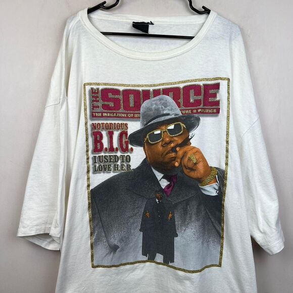 Vintage 90s Notorious BIG The Souce Magazine Shirt Biggie Smalls Size 5XL - Picture 2 of 8
